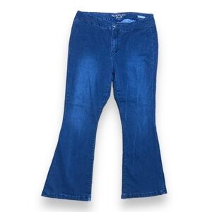 Melissa McCarthy Seven7 Dark Blue Flare Jeans Women’s Plus Size 20 High Rise